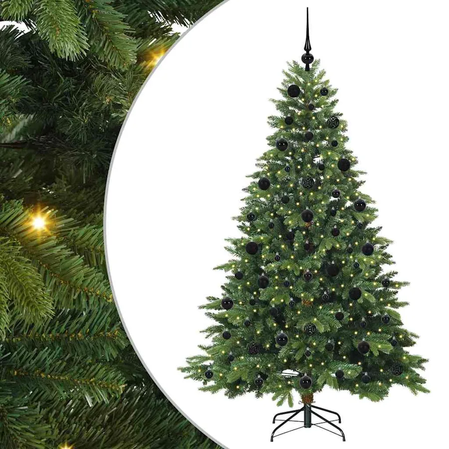 Sapin de Noël artificiel avec 300 LED Vert 210 cm PE et PVC - 2
