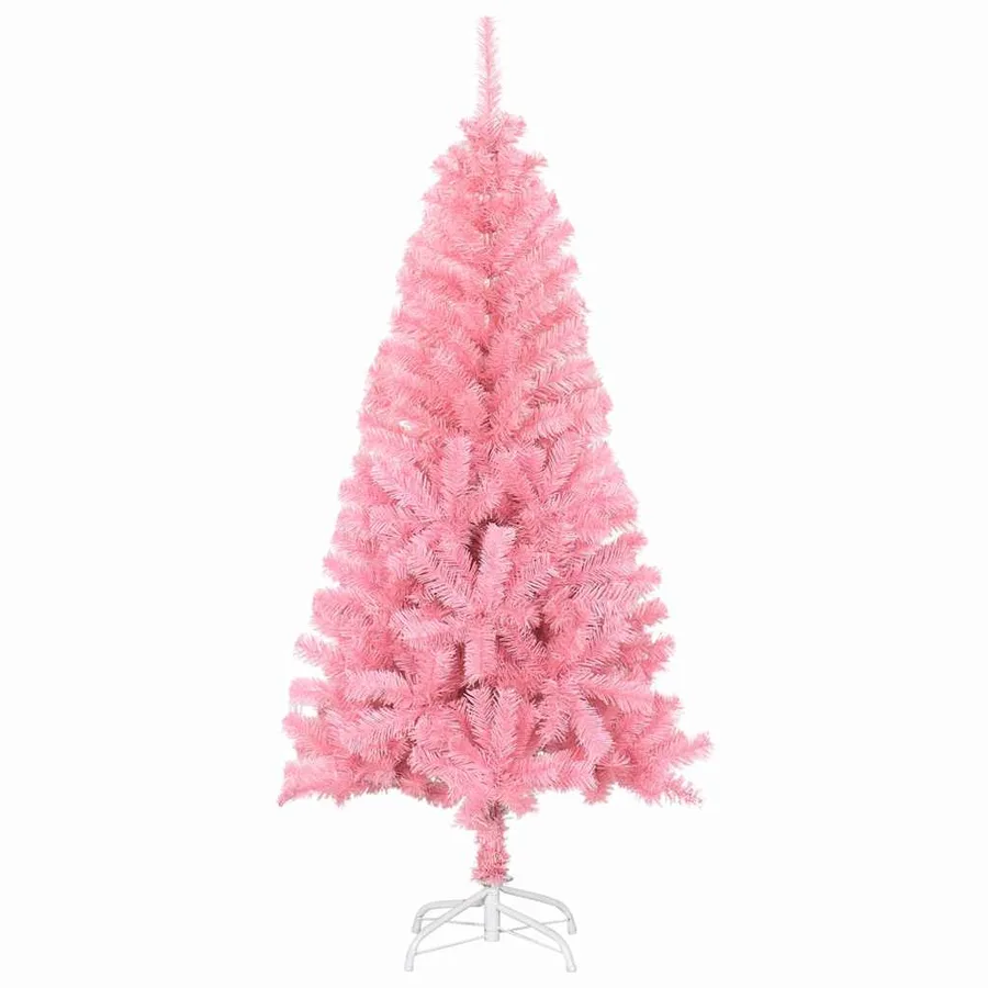 Sapin de Noël avec 150 LED avec support Rose 120 cm PVC - 5