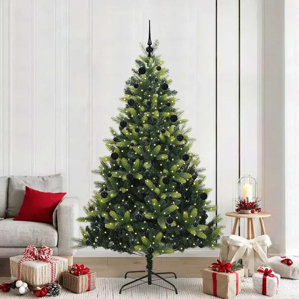 Arbre de Noël artificiel en silicone flexible 300 LEDs 210 cm