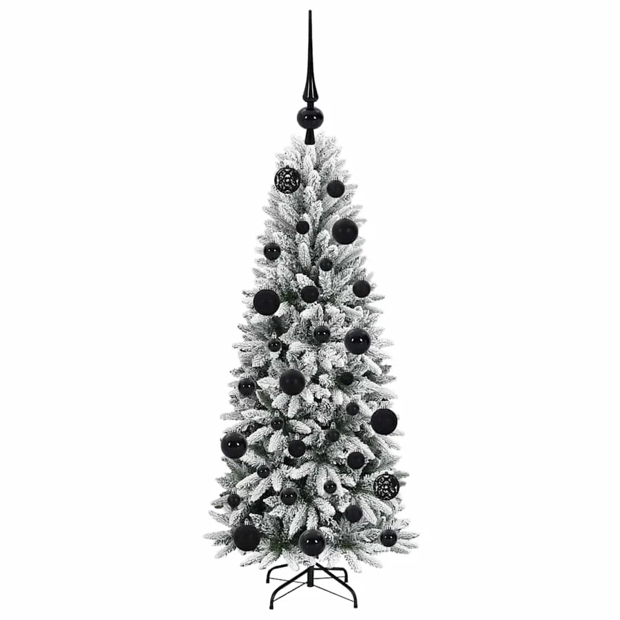 Sapin de Noël artificiel avec 150 LED avec support Blanc 120 cm - 4