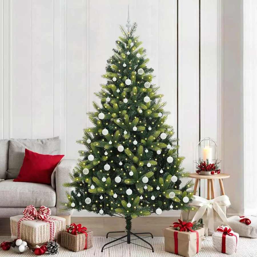 Arbre de Noël artificiel en silicone flexible 300 LEDs 210 cm