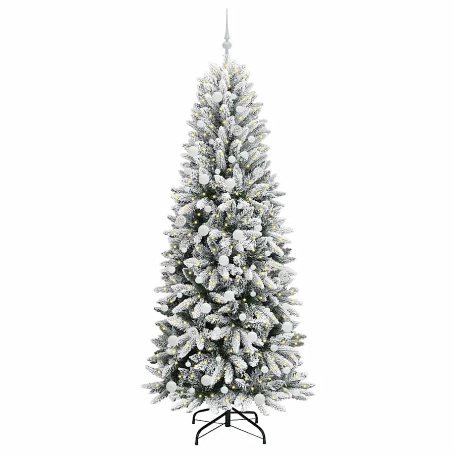 Sapin de Noël artificiel avec 300 LED avec support Blanc 210 cm - 3