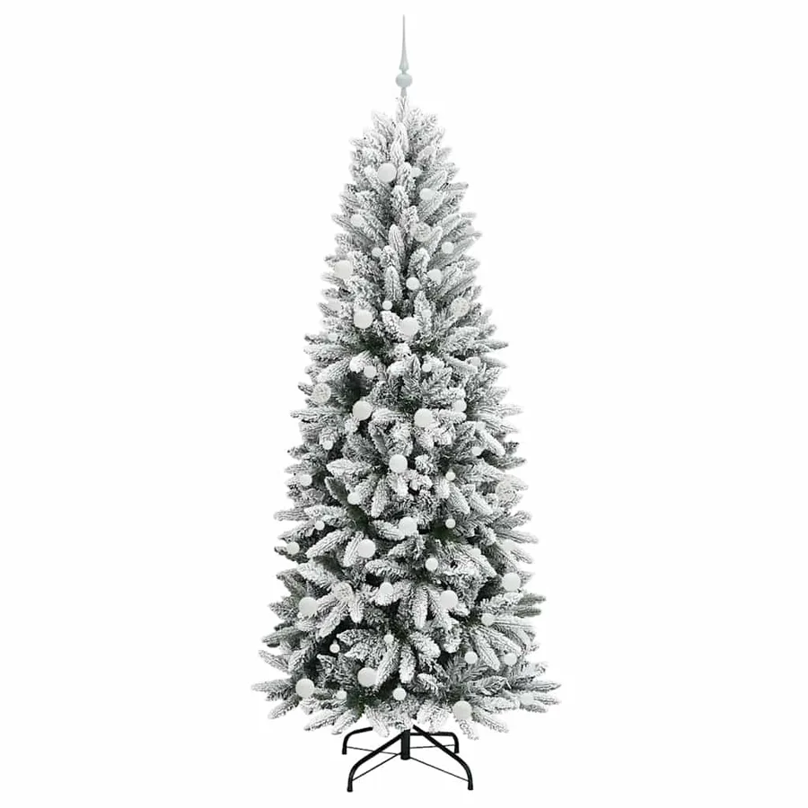 Sapin de Noël artificiel avec 300 LED avec support Blanc 210 cm - 4