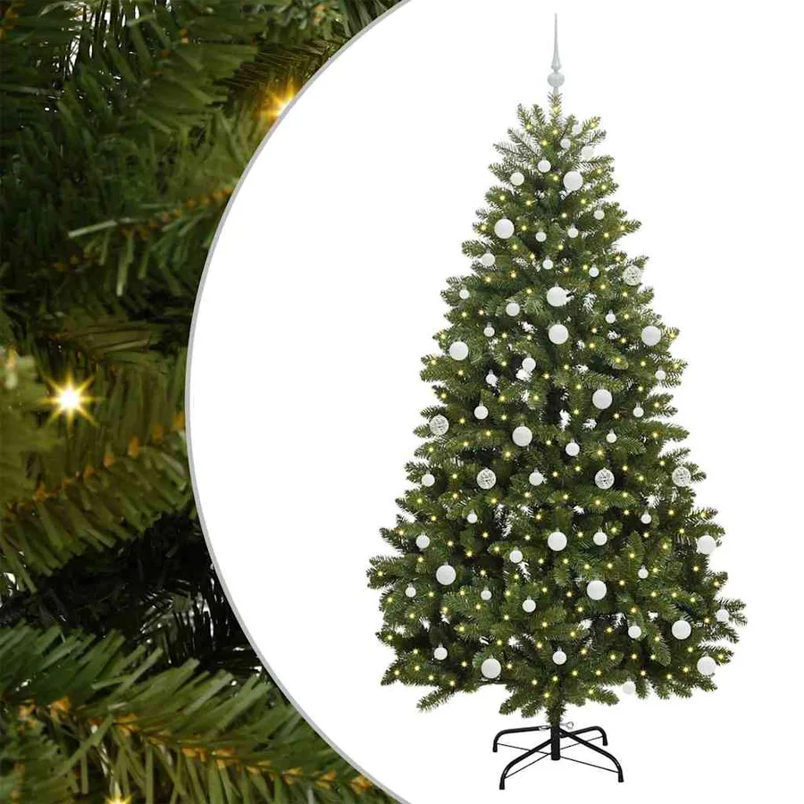 Sapin de Noël artificiel avec 300 LED Vert 210 cm PVC et métal - 2