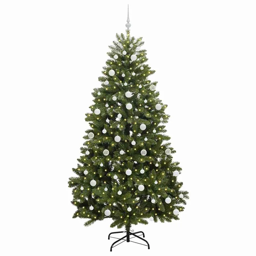 Sapin de Noël artificiel avec 300 LED Vert 210 cm PVC et métal - 3
