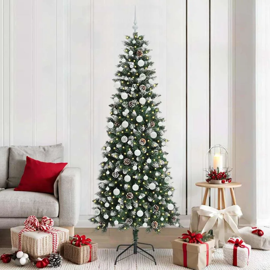 Sapin de Noël artificiel Vert 210 cm PVC, plastique et acier
