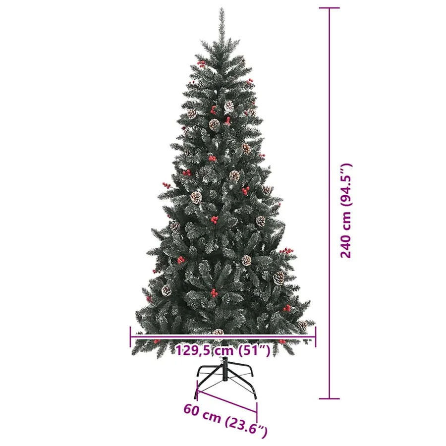 Sapin de Noël artificiel Vert 240 cm PVC, plastique et acier - 16