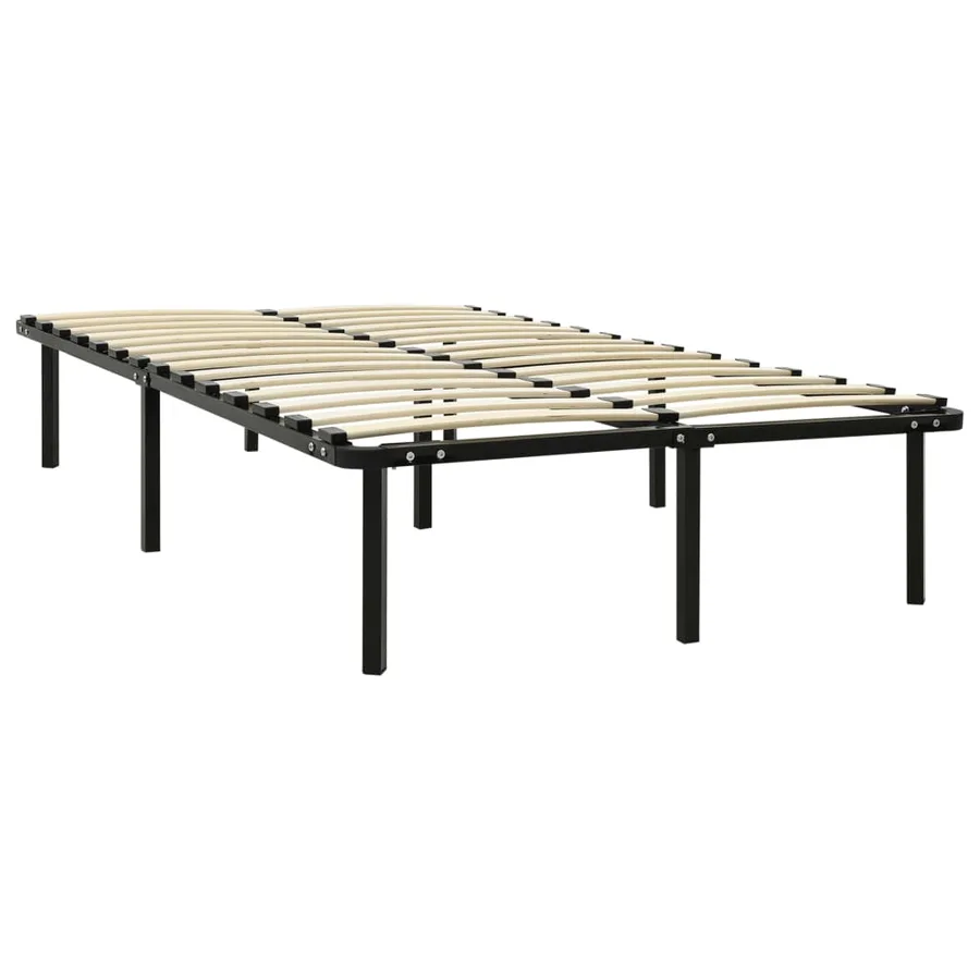 Cadre de lit sans matelas noir métal 120x200 cm - 2