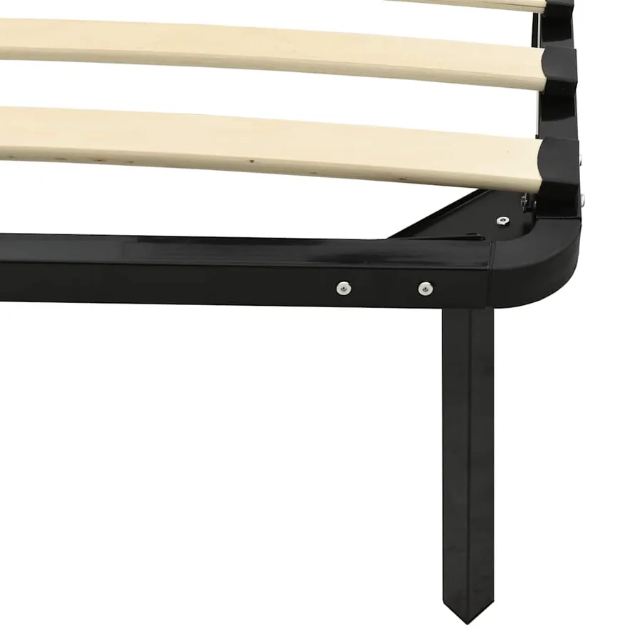 Cadre de lit sans matelas noir métal 120x200 cm - 6