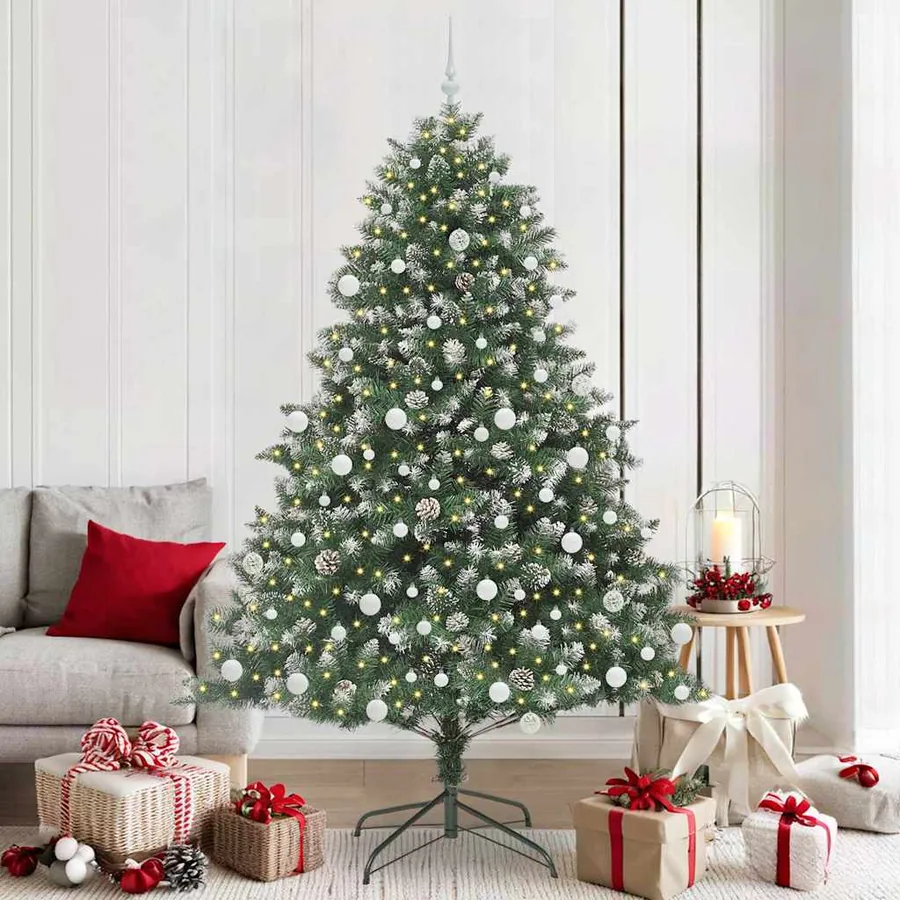 Sapin de Noël artificiel Vert 210 cm PVC, plastique et acier