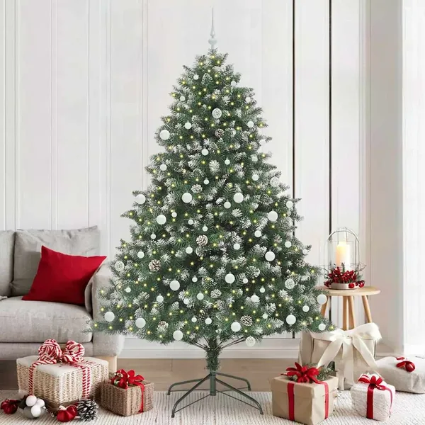 Sapin de Noël artificiel Vert 210 cm PVC, plastique et acier