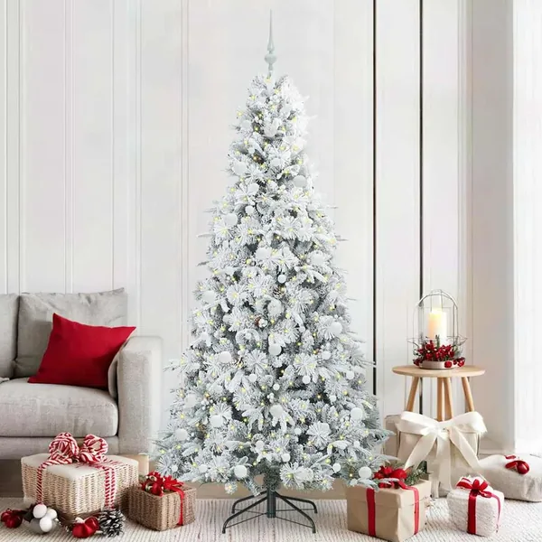 Sapin de Noël Artificiel à Branches Articulées Blanc 210 cm