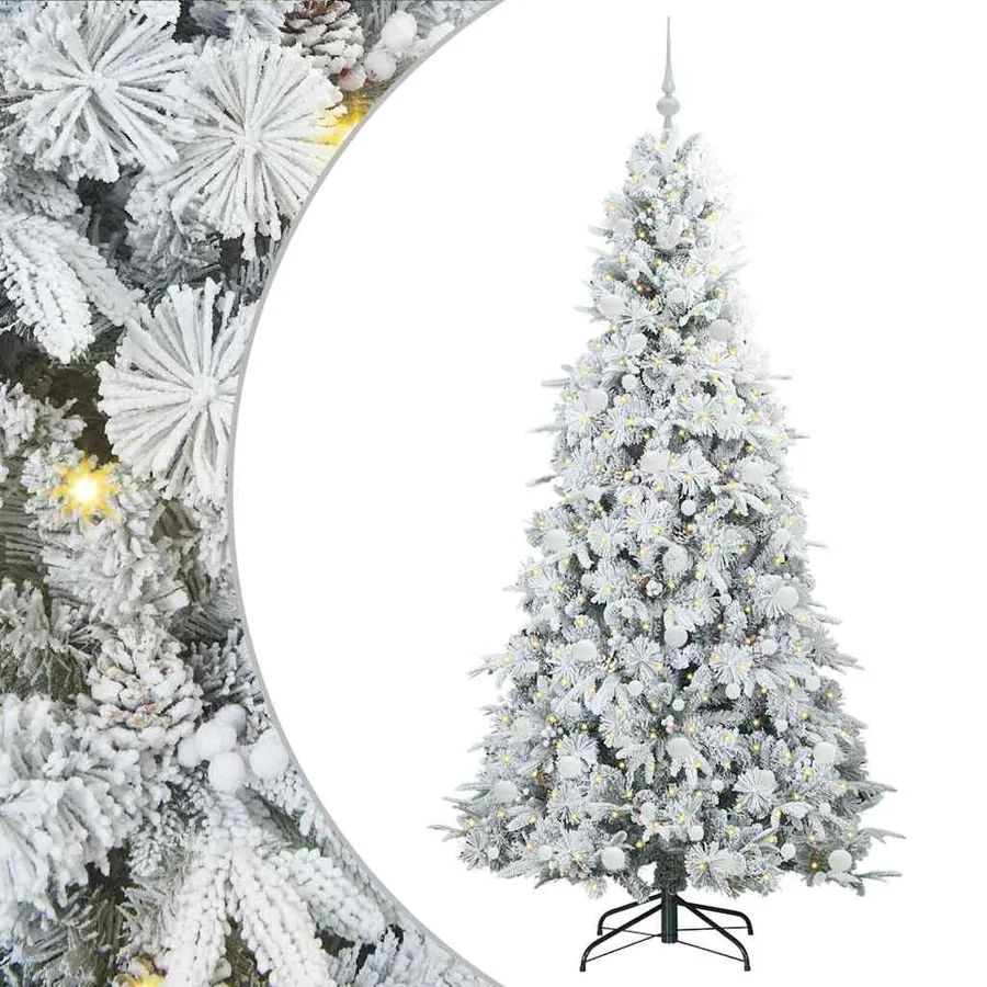Sapin de Noël Artificiel à Branches Articulées Blanc 210 cm - 2