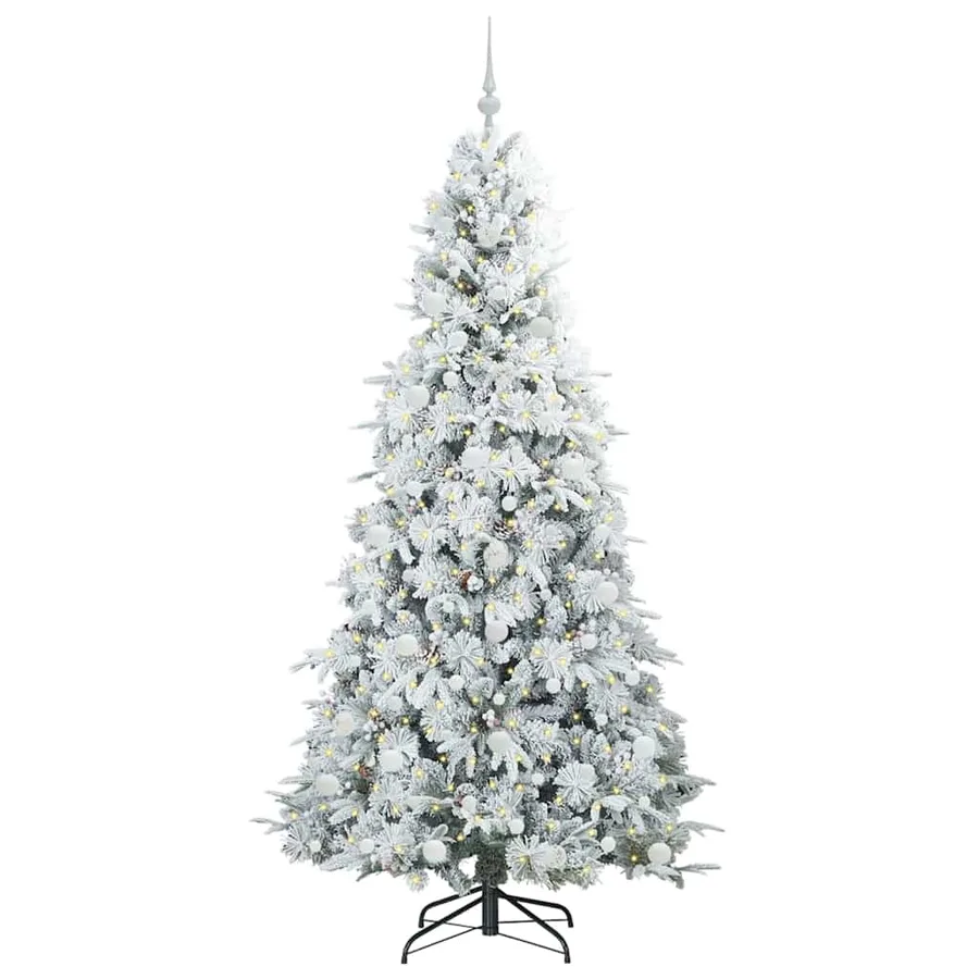 Sapin de Noël Artificiel à Branches Articulées Blanc 210 cm - 3