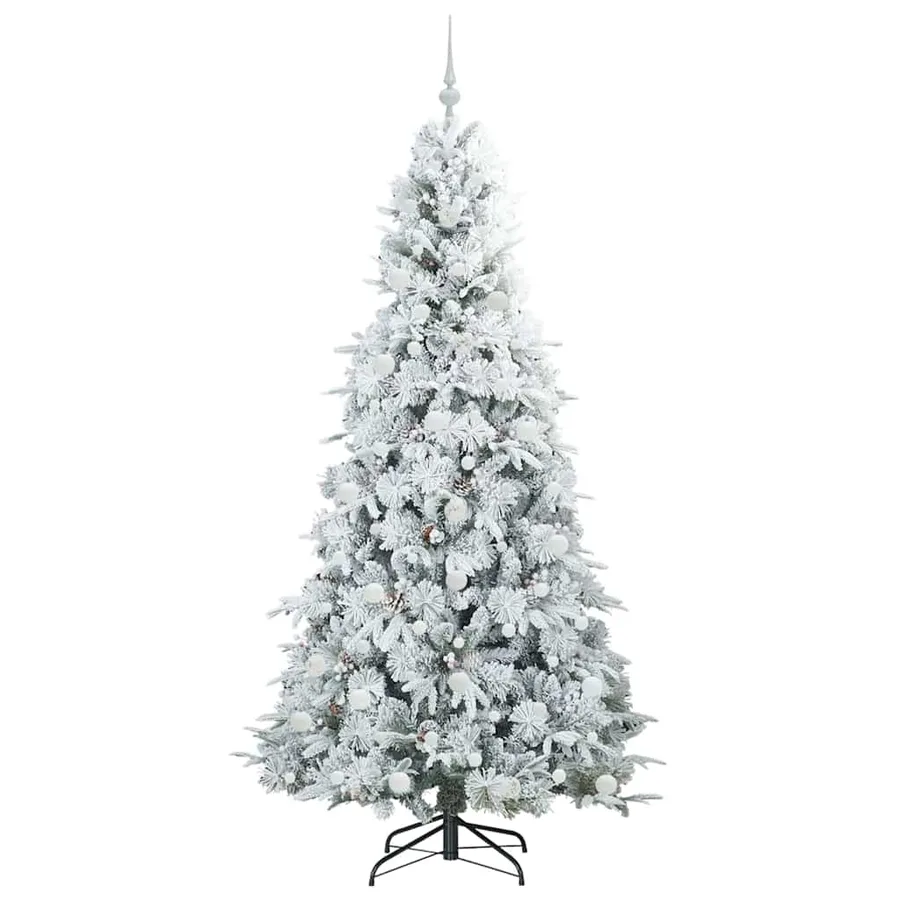 Sapin de Noël Artificiel à Branches Articulées Blanc 210 cm - 4