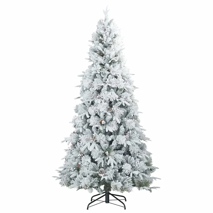 Sapin de Noël Artificiel à Branches Articulées Blanc 210 cm - 5