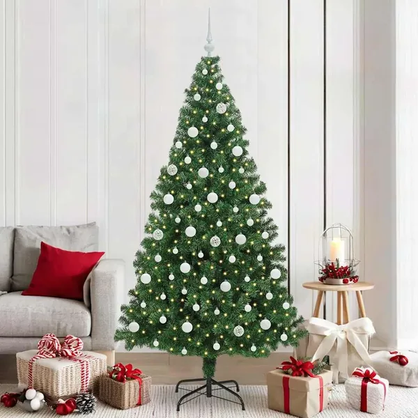 Sapin de Noël artificiel Vert 210 cm PVC, Acier et Plastique