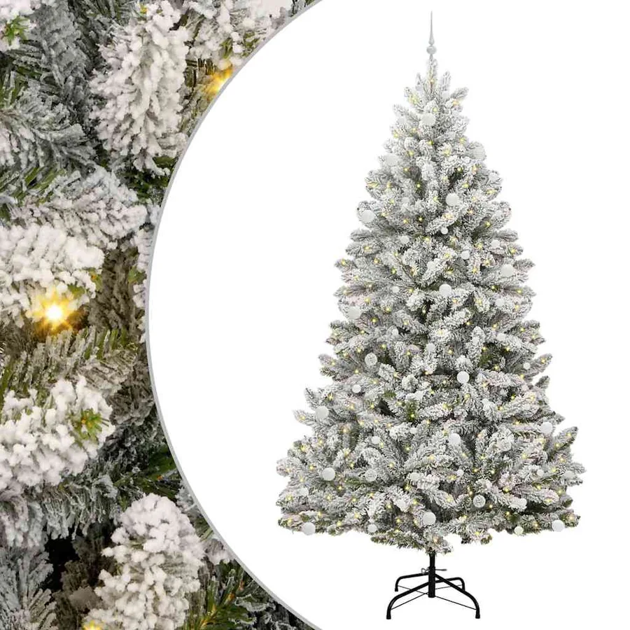 Sapin de Noël artificiel Vert et blanc 270 cm PVC et métal - 2