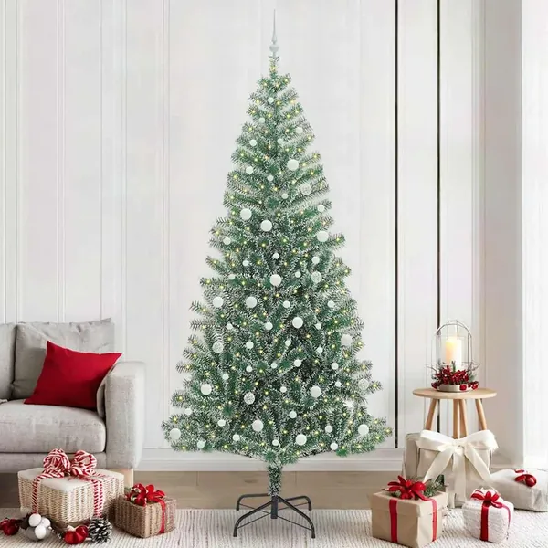 Arbre de Noël artificiel floconné de neige avec lumière LED