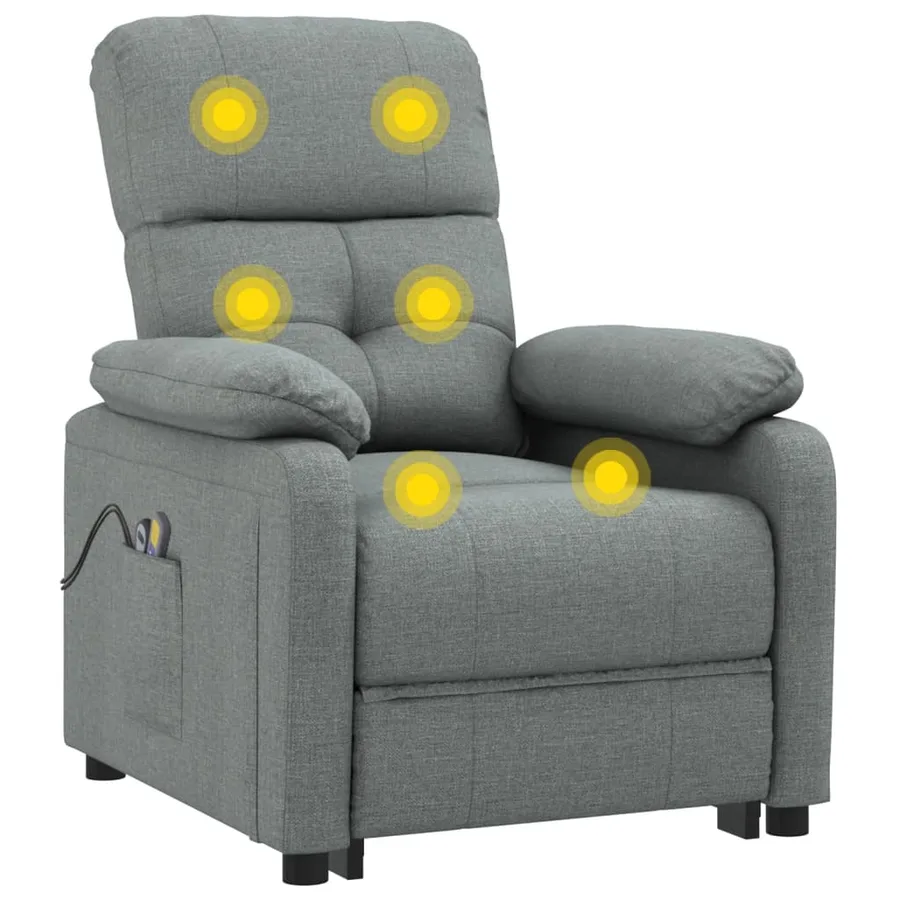 Electric massage armchair Dark grey Fabric - 7