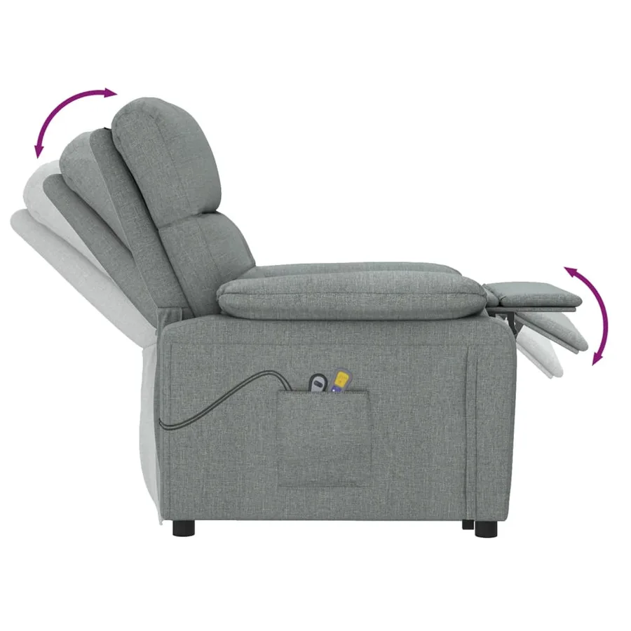 Electric massage armchair Dark grey Fabric - 8