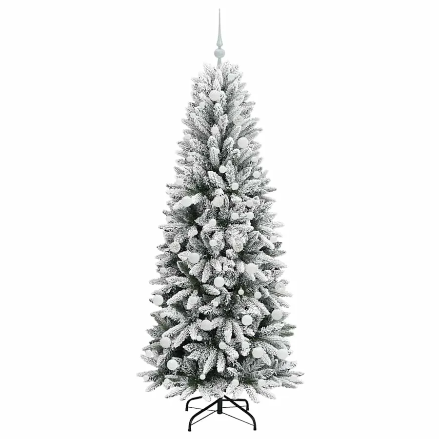 Sapin de Noël artificiel avec 300 LED avec support Blanc 180 cm - 4