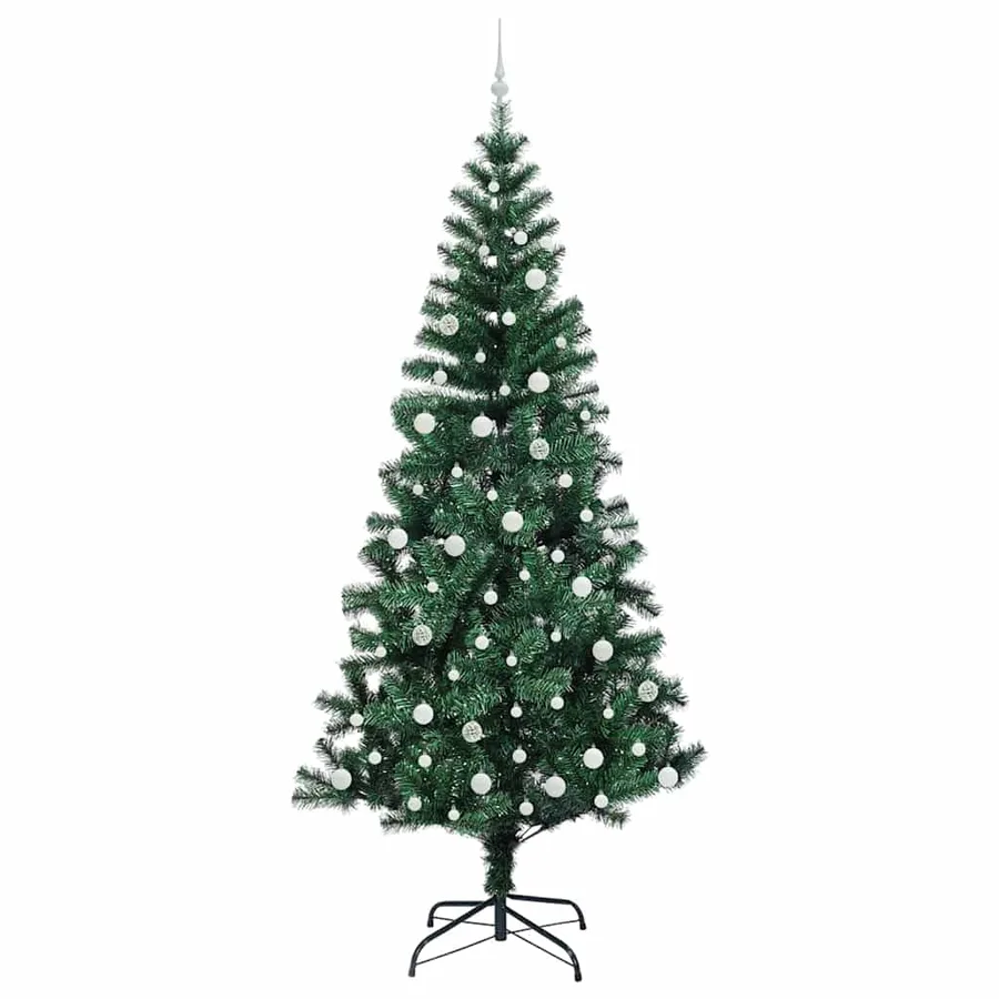 Sapin de Noël artificiel pré-éclairé Vert 240 cm PVC et métal - 4