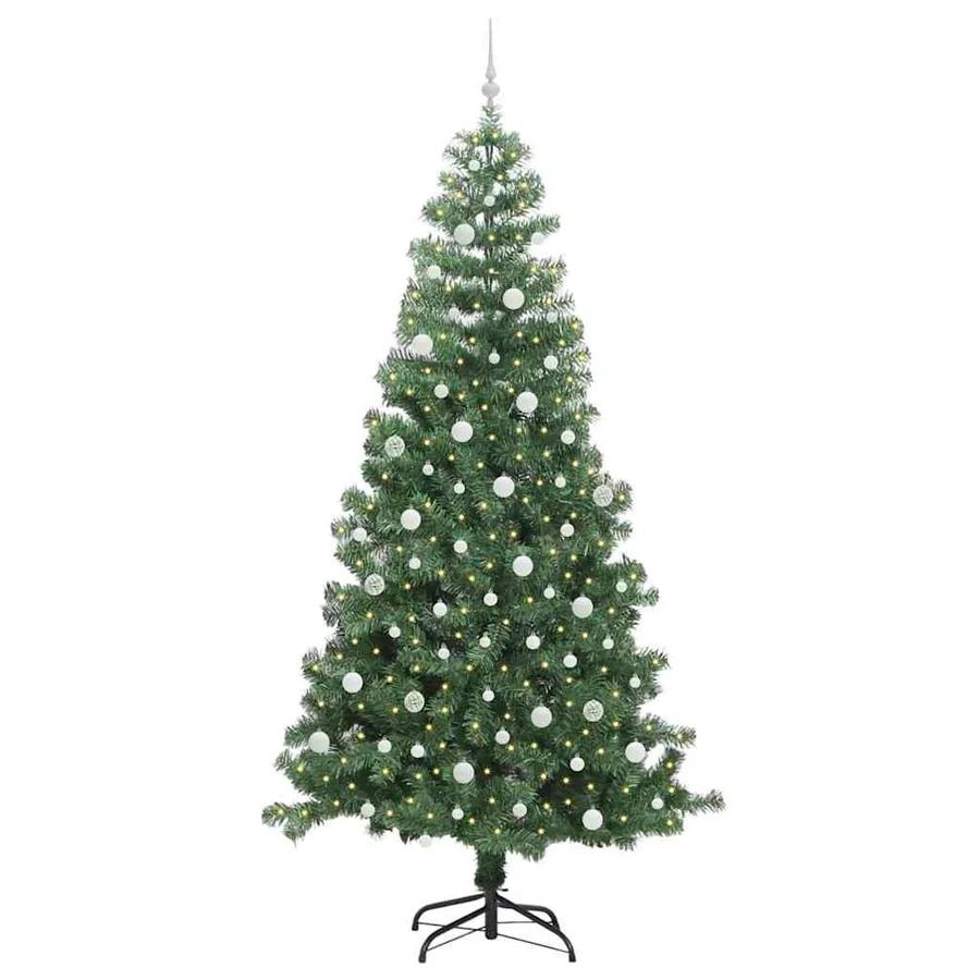 Sapin de Noël avec 300 LED avec support Vert 240 cm PVC - 3