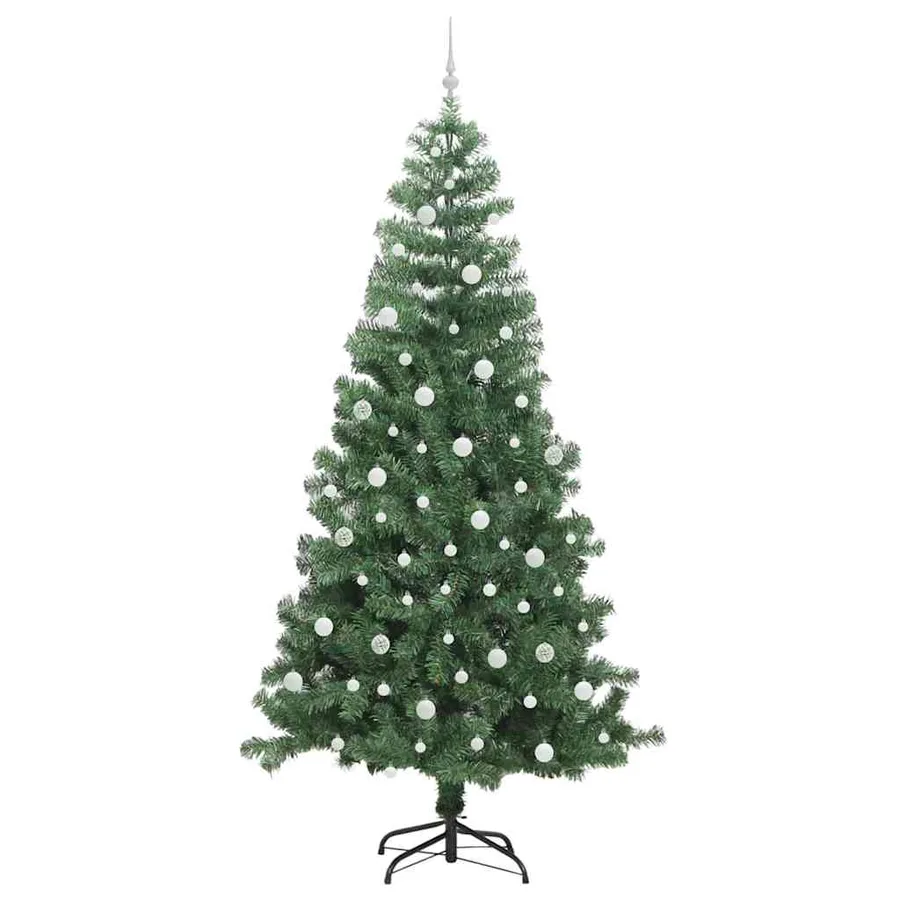 Sapin de Noël avec 300 LED avec support Vert 240 cm PVC - 4