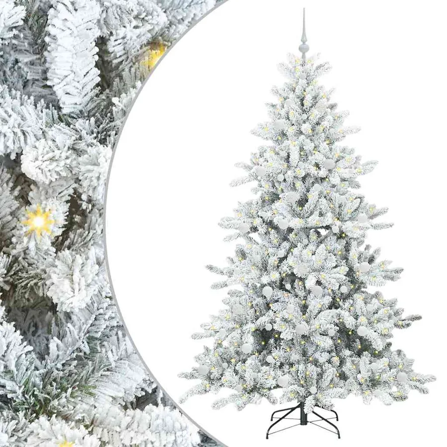 Sapin de Noël Artificiel à Branches Articulées Blanc 210 cm - 2