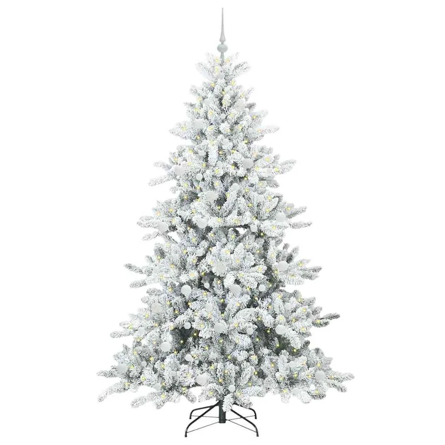Sapin de Noël Artificiel à Branches Articulées Blanc 210 cm - 3
