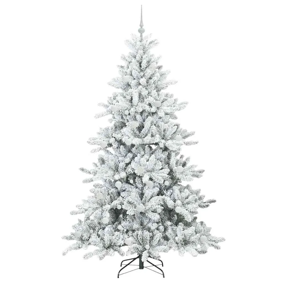 Sapin de Noël Artificiel à Branches Articulées Blanc 210 cm - 4