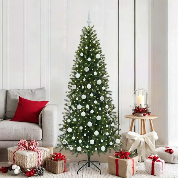 Sapin de Noël artificiel avec 300 LED Vert 180 cm PE et PVC