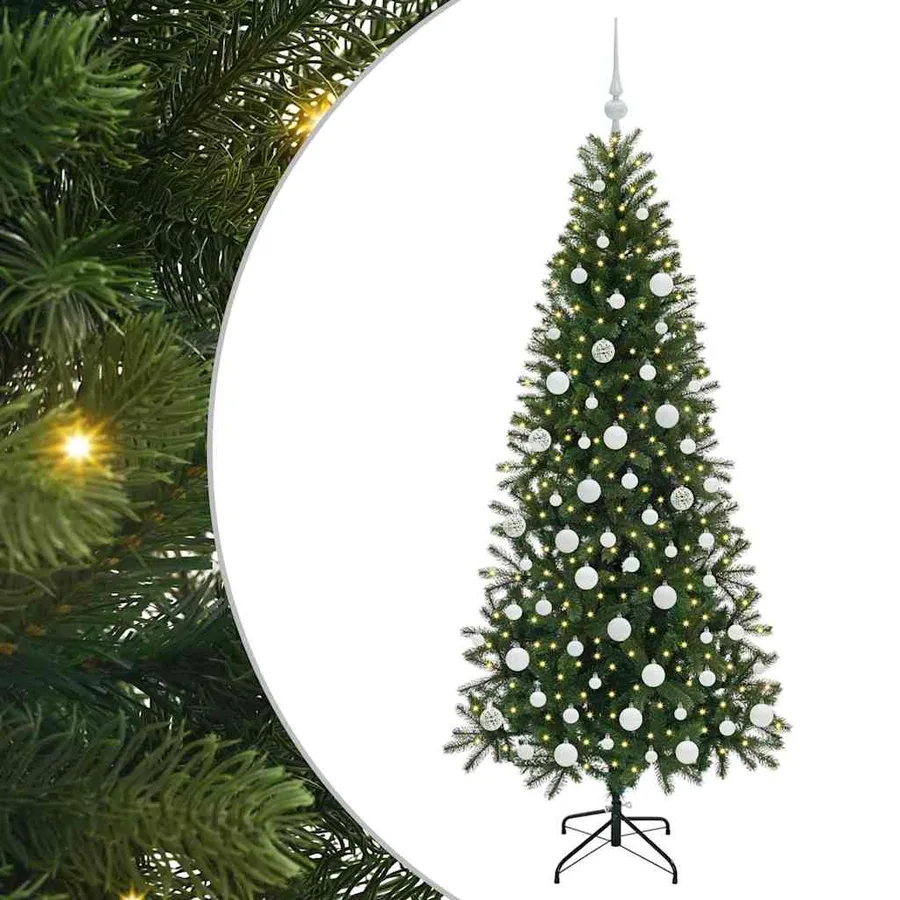 Sapin de Noël artificiel avec 300 LED Vert 180 cm PE et PVC - 2