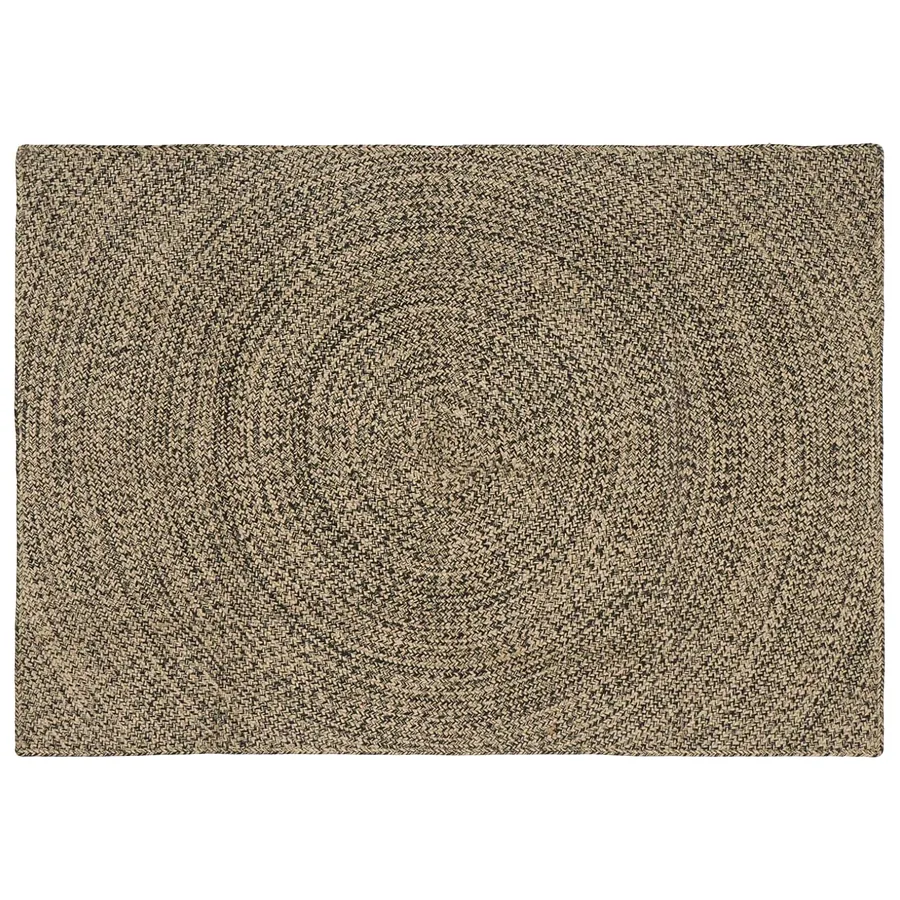 Tapis de surface Naturel et noir 140 x 200 cm Jute