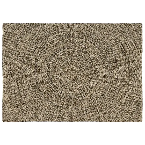 Tapis de surface Naturel et noir 140 x 200 cm Jute