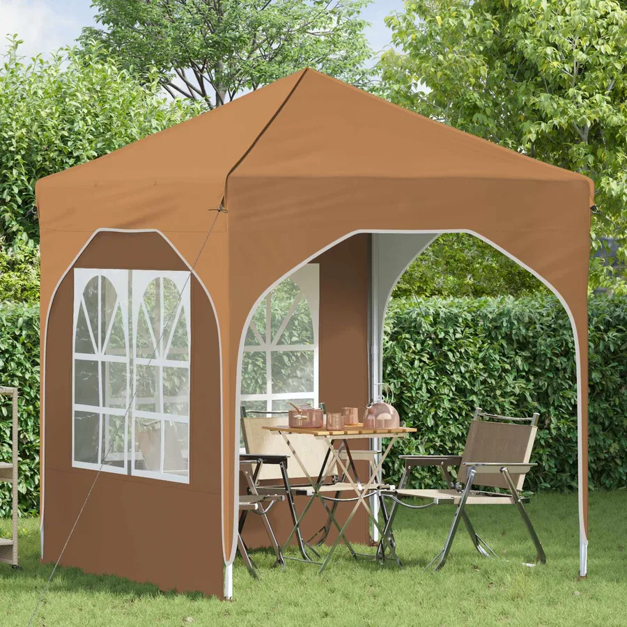 Tente de fête pop-up 192 x 192 x 245 cm Beige - 3