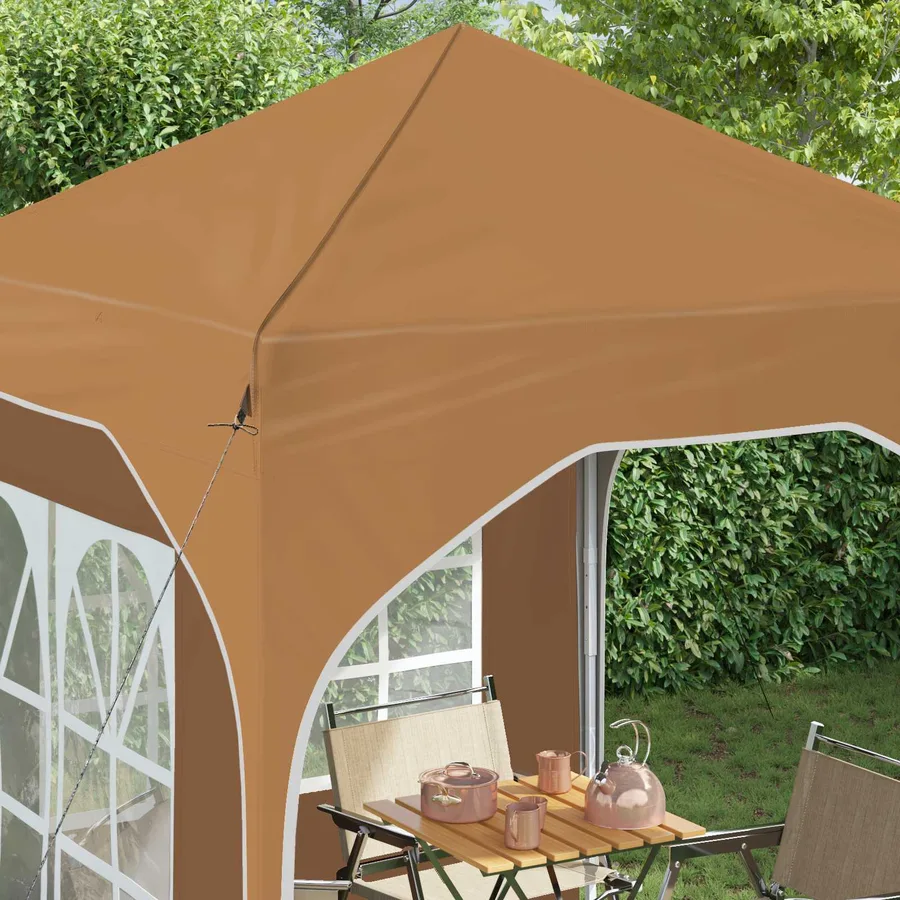 Tente de fête pop-up 192 x 192 x 245 cm Beige - 4