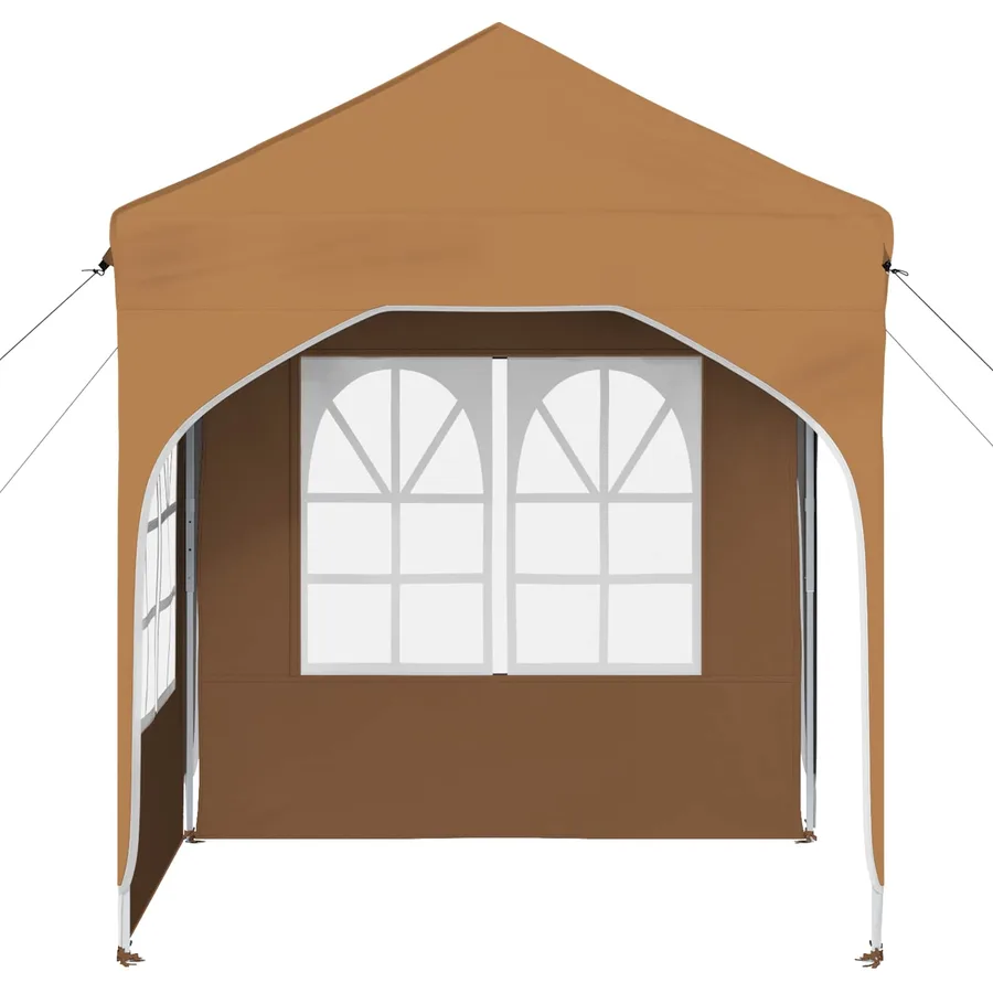 Tente de fête pop-up 192 x 192 x 245 cm Beige - 6