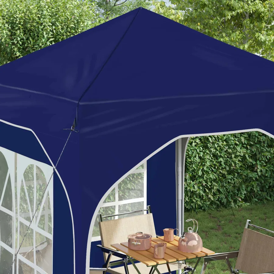 Tente de fête pop-up 192 x 192 x 245 cm Bleu - 4
