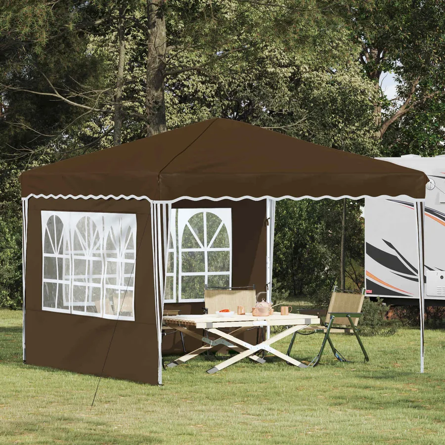 Tente de fête pop-up 288 x 288 x 245 cm Taupe Tissu Oxford