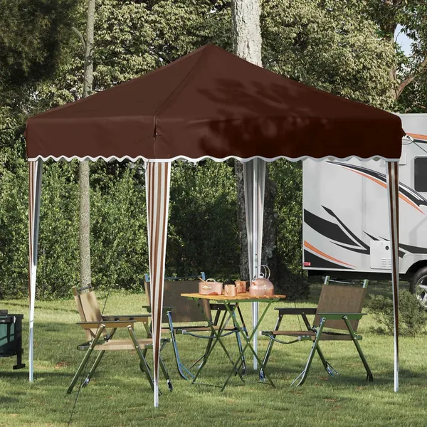 Tente de fête pop-up 195 x 195 x 245 cm Marron Tissu Oxford