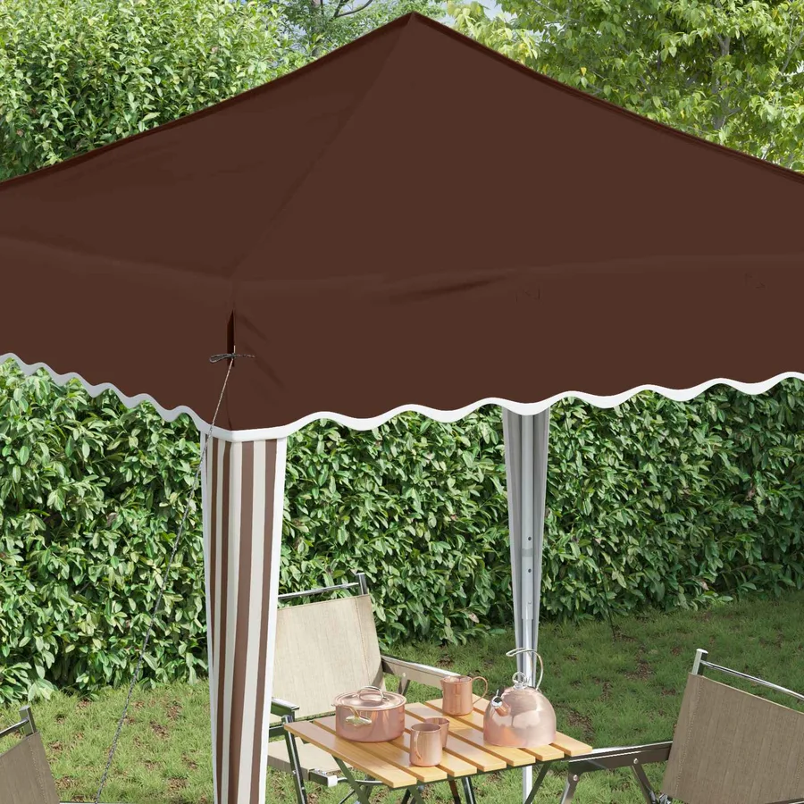 Tente de fête pop-up 195 x 195 x 245 cm Marron Tissu Oxford - 4