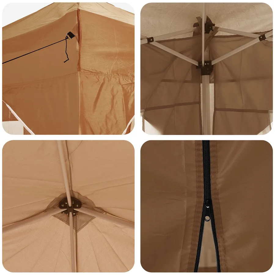 Tente de fête pop-up 290 x 290 x 245 cm Beige - 12