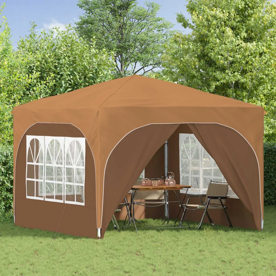 Tente de fête pop-up 290 x 290 x 245 cm Beige - 3