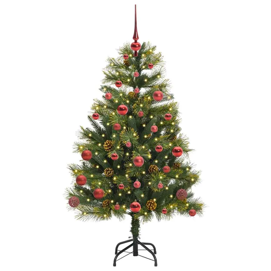 Sapin de Noël artificiel avec branches pliables et cônes 150 cm - 3