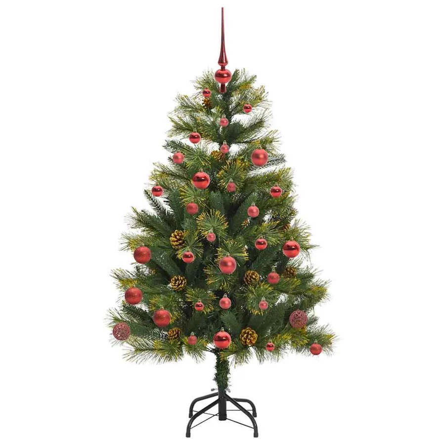 Sapin de Noël artificiel avec branches pliables et cônes 150 cm - 4