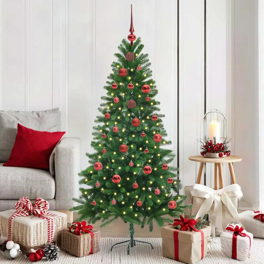 Sapin de Noël avec 150 LED avec support Vert 150 cm PE