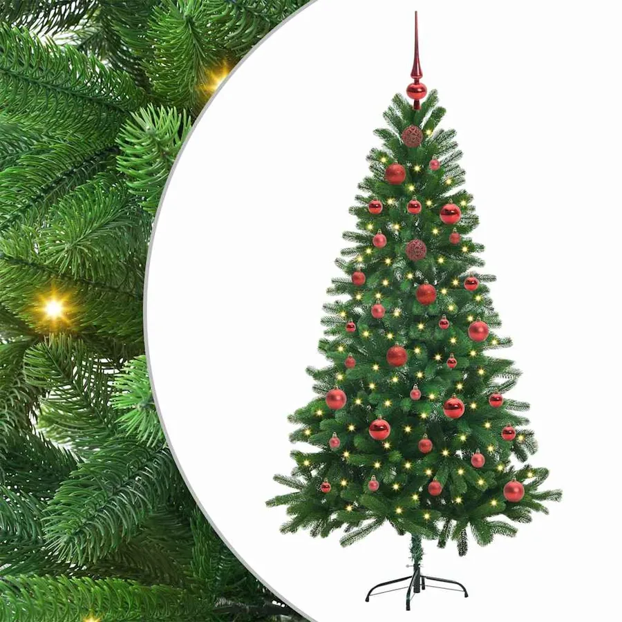 Sapin de Noël avec 150 LED avec support Vert 150 cm PE - 2