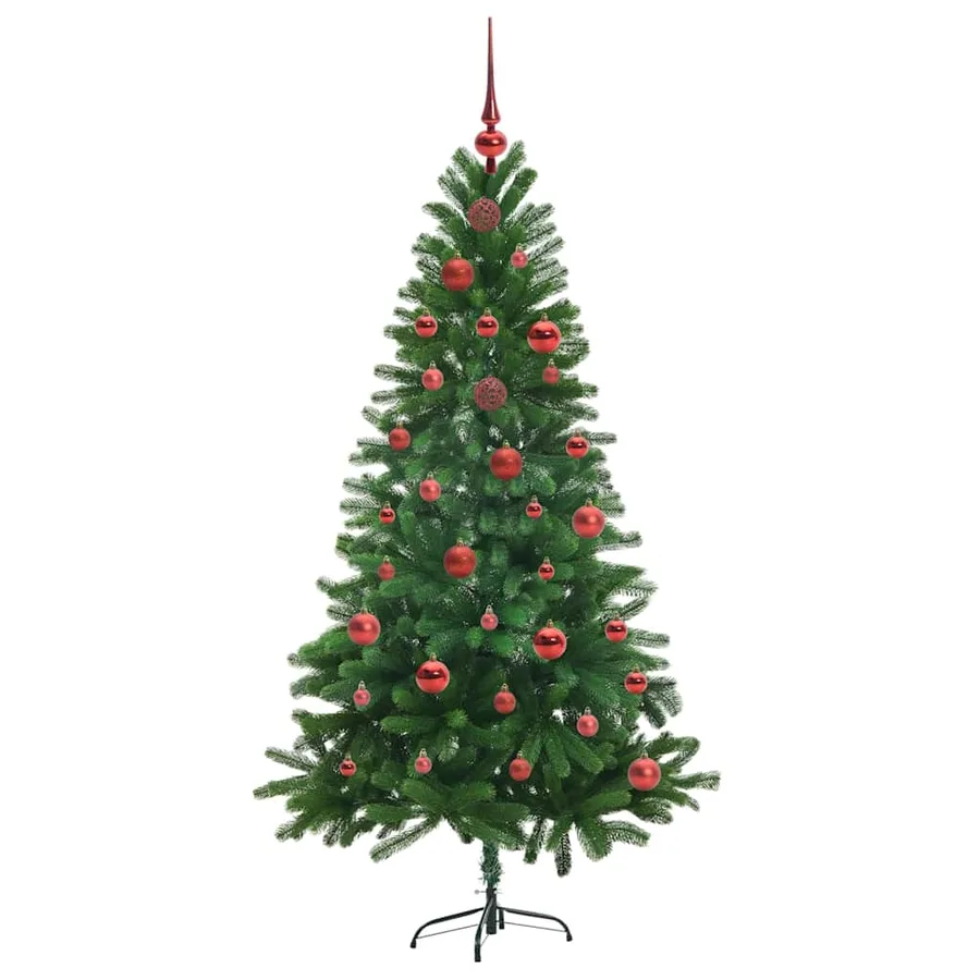 Sapin de Noël avec 150 LED avec support Vert 150 cm PE - 4